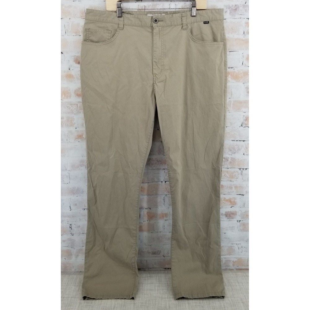 Travis Mathew Pants Mens 38 x 32 Open to Close Heather Khaki Stretch Performance